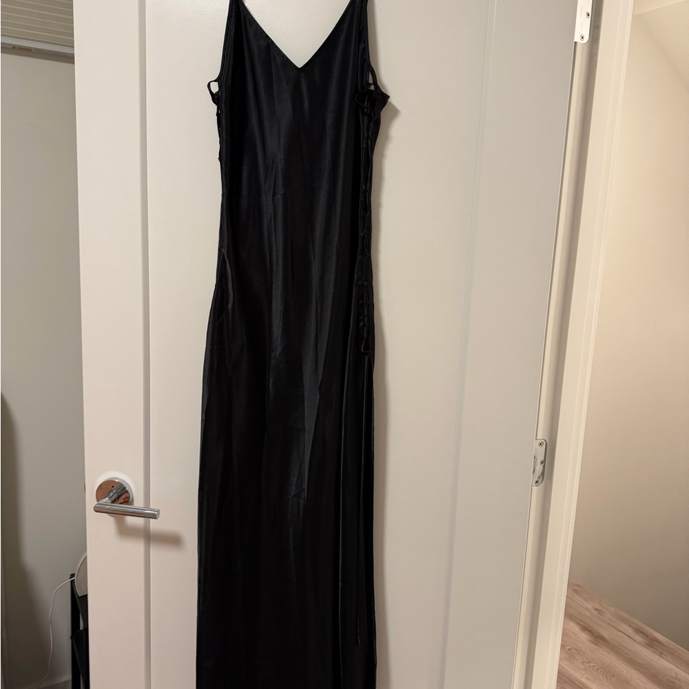 VINTAGE Victoria's Secret Black Satin Dress